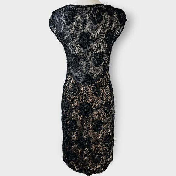 Sue Wong Nocturne Dress Beaded Lace Overlay Scoop Neck Cocktail Formal Size 8 - Picture 4 of 13